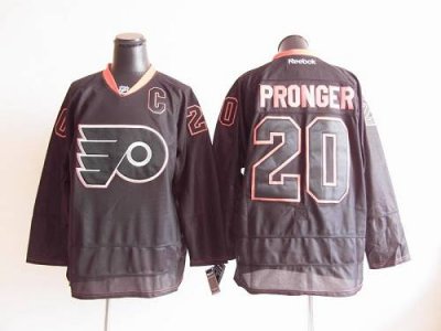 Jerseys Factory Cheap Flyers #20 Chris Pronger Black Ice Embroid