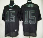 Jerseys Factory Cheap Jets #15 Tim Tebow Lights Out Black Stitch