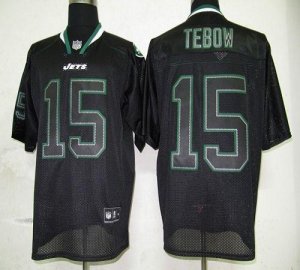 Jerseys Factory Cheap Jets #15 Tim Tebow Lights Out Black Stitch
