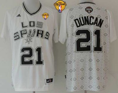 Jerseys Factory Cheap Spurs #21 Tim Duncan White New Latin Night