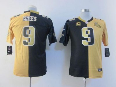 Jerseys Factory Cheap Nike Saints #9 Drew Brees Black/Gold Youth