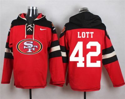 Jerseys Factory Cheap Nike 49ers #42 Ronnie Lott Red Player Pull
