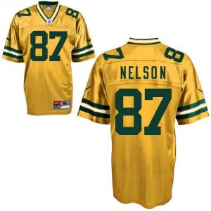 Jerseys Factory Cheap Nike Packers #87 Jordy Nelson Yellow Stitc