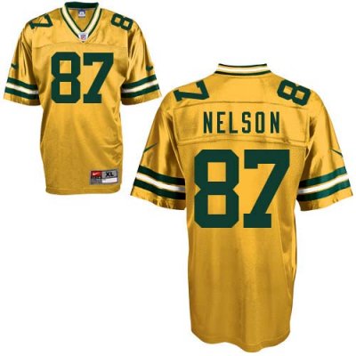 Jerseys Factory Cheap Nike Packers #87 Jordy Nelson Yellow Stitc