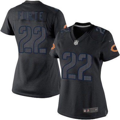 Jerseys Factory Cheap Nike Bears #22 Matt Forte Black Impact Wom
