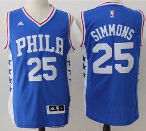Jerseys Factory Cheap 76ers #25 Ben Simmons Blue Stitched NBA Je