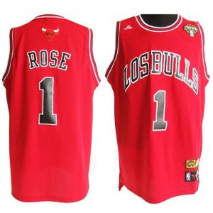 Jerseys Factory Cheap Latin Nights Bulls #1 Derrick Rose Red Emb