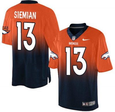 Jerseys Factory Cheap Nike Broncos #13 Trevor Siemian Orange/Nav