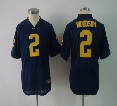 Jerseys Factory Cheap Wolverines #2 Charles Woodson Blue Embroid