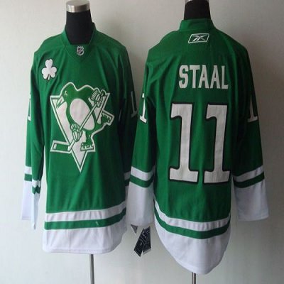 Jerseys Factory Cheap Penguins #11 Jordan Staal Green St. Patty'