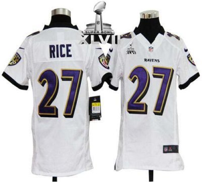 Jerseys Factory Cheap Nike Ravens #27 Ray Rice White Super Bowl