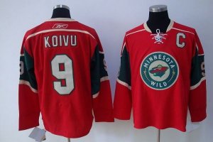 Jerseys Factory Cheap Wild #9 Mikko Koivu Embroidered Red NHL Je