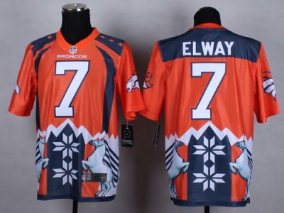 Jerseys Factory Cheap Nike Broncos #7 John Elway Orange Men's St