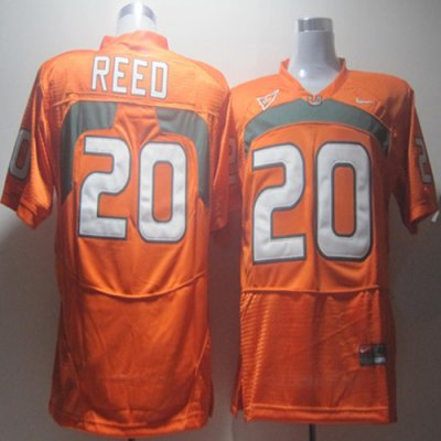 Jerseys Factory Cheap Hurricanes #20 Ed Reed Orange Embroidered