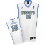 Jerseys Factory Cheap Nuggets #15 Carmelo Anthony Embroidered Wh