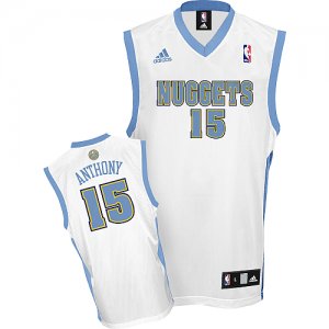Jerseys Factory Cheap Nuggets #15 Carmelo Anthony Embroidered Wh