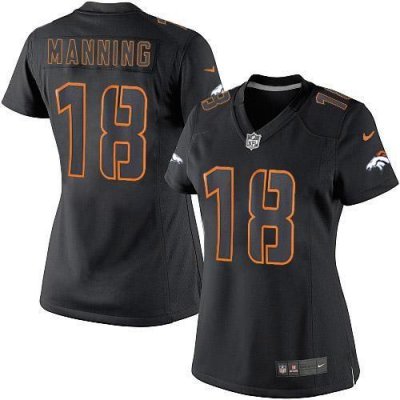 Jerseys Factory Cheap Nike Broncos #18 Peyton Manning Black Impa