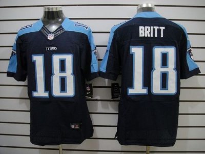 Jerseys Factory Cheap Nike Titans #18 Kenny Britt Navy Blue Alte