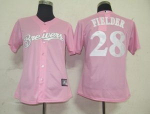 Jerseys Factory Cheap Brewers #28 Prince Fielder Pink Lady Fashi