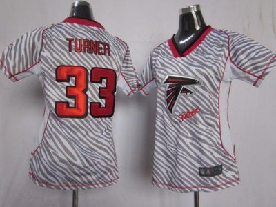 Jerseys Factory Cheap Nike Falcons #33 Michael Turner Zebra Wome