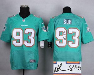 Jerseys Factory Cheap Nike Dolphins #93 Ndamukong Suh Aqua Green
