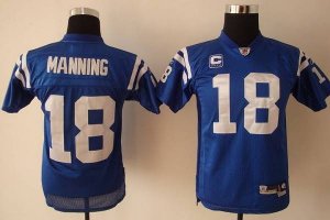 Jerseys Factory Cheap Colts #18 Peyton Manning Blue Embroidered