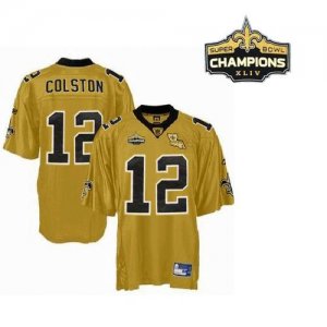 Jerseys Factory Cheap Saints #12 Marques Colston Gold Super Bowl
