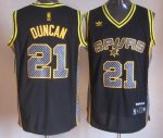 Jerseys Factory Cheap Spurs #21 Tim Duncan Black Electricity Fas