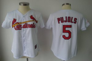 Jerseys Factory Cheap Cardinals #5 Albert Pujols White Women's F