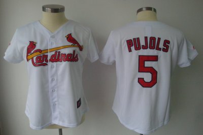 Jerseys Factory Cheap Cardinals #5 Albert Pujols White Women's F