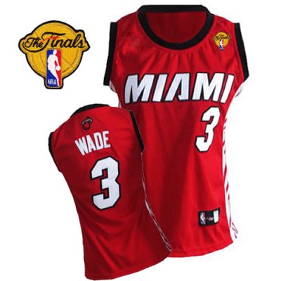 Jerseys Factory Cheap Heat #3 Dwyane Wade Finals Patch Red Women