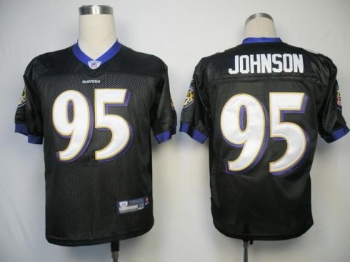 Jerseys Factory Cheap Ravens #95 Jarret Johnson Black Stitched N