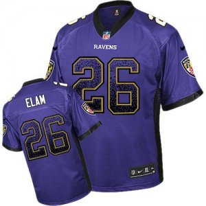 Jerseys Factory Cheap Nike Ravens #26 Matt Elam Purple Team Colo