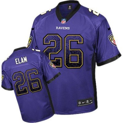 Jerseys Factory Cheap Nike Ravens #26 Matt Elam Purple Team Colo