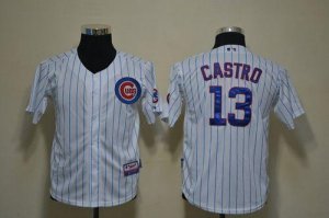 Jerseys Factory Cheap Cubs #13 Starlin Castro White(Blue Strip)