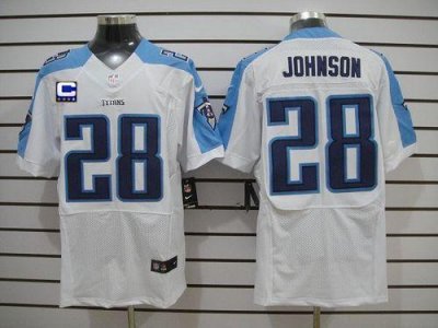 Jerseys Factory Cheap Nike Titans #28 Chris Johnson White With C