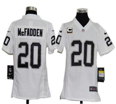 Jerseys Factory Cheap Nike Raiders #20 Darren McFadden White Wit
