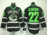 Jerseys Factory Cheap Canucks #22 Daniel Sedin Black Ice Embroid