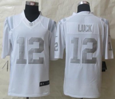 Jerseys Factory Cheap Nike Colts #12 Andrew Luck White Men's Sti
