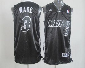 Jerseys Factory Cheap Revolution 30 Heat #3 Dwyane Wade Black/Wh