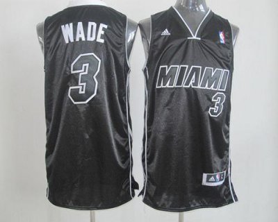 Jerseys Factory Cheap Revolution 30 Heat #3 Dwyane Wade Black/Wh