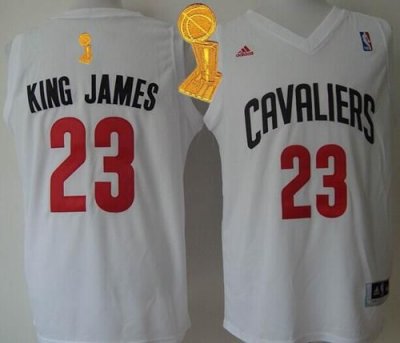 Jerseys Factory Cheap Cavaliers #23 LeBron James White "King Jam