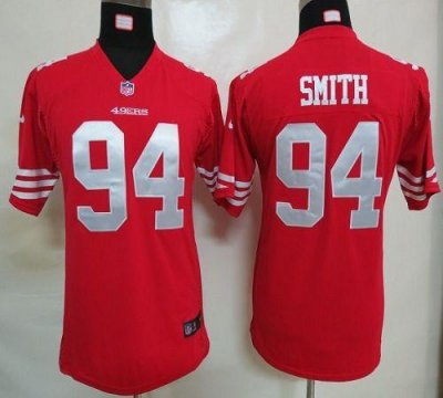 Jerseys Factory Cheap Nike 49ers #94 Justin Smith Red Team Color