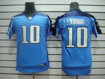 Jerseys Factory Cheap Titans #10 Vince Young Baby Blue Embroider