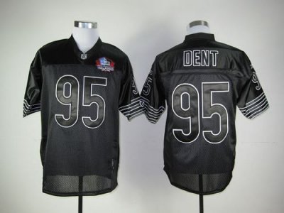 Jerseys Factory Cheap Bears #95 Richard Dent Black Shadow Hall o