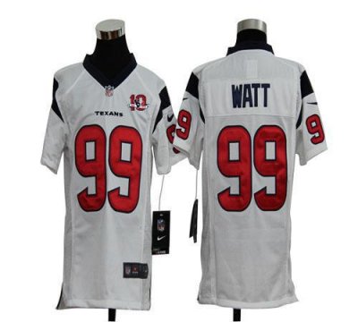 Jerseys Factory Cheap Nike Texans #99 J.J. Watt White With 10th