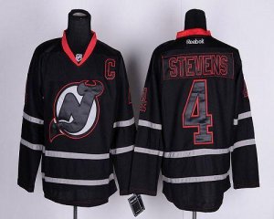 Jerseys Factory Cheap Devils #4 Scott Stevens Black Ice Embroide