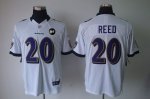 Jerseys Factory Cheap Nike Ravens #20 Ed Reed White With Art Pat