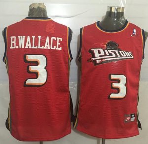 Jerseys Factory Cheap Pistons #3 Ben Wallace Red Nike Throwback