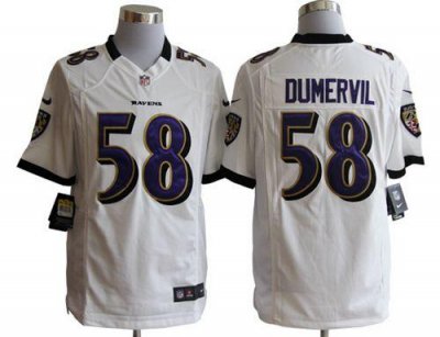 Jerseys Factory Cheap Nike Ravens #58 Elvis Dumervil White Men's